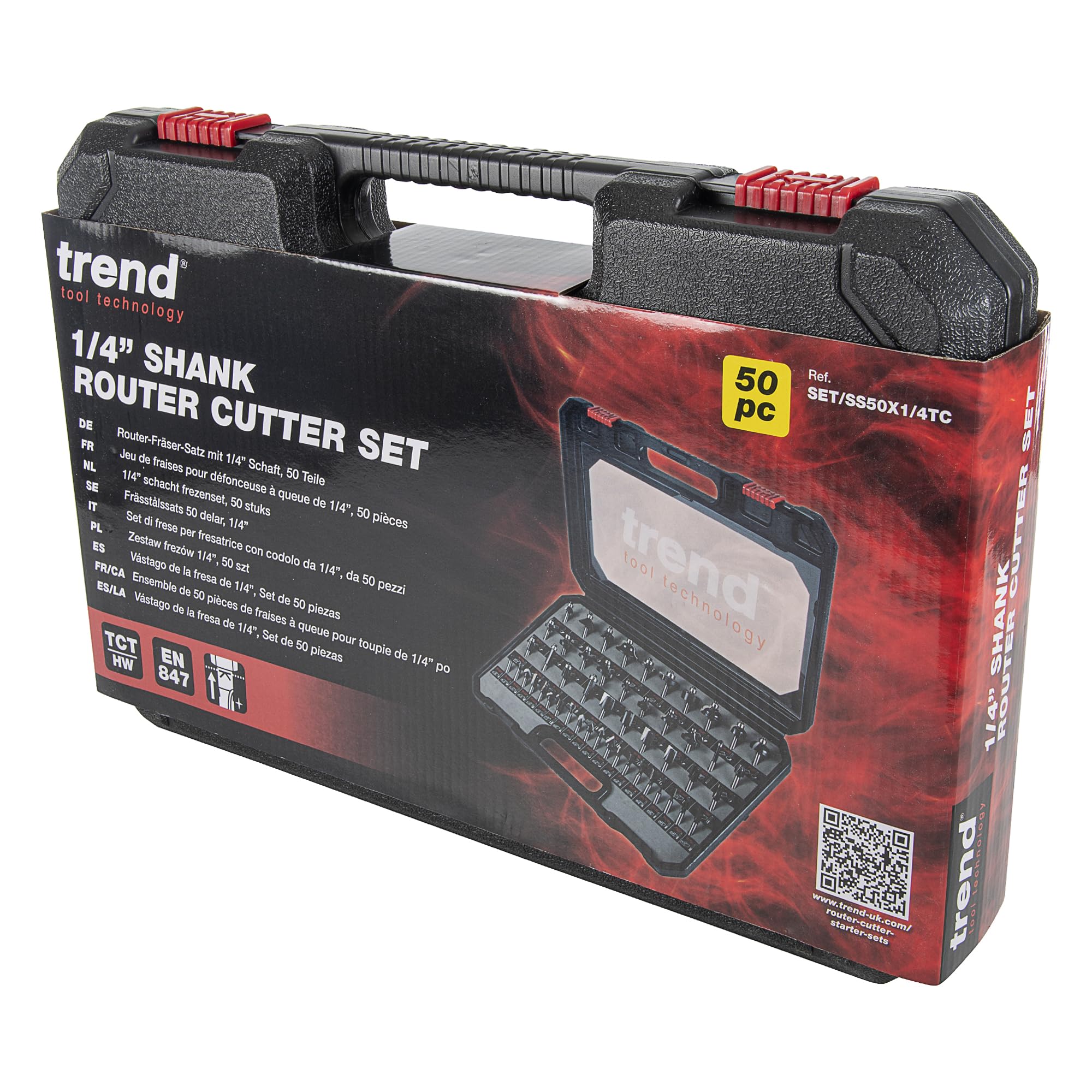 Trend 50 Piece Router Bit Starter Set, 1/4 Inch Shank